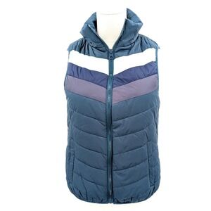 Arizona Jean Company Blue and White Puffer Vest